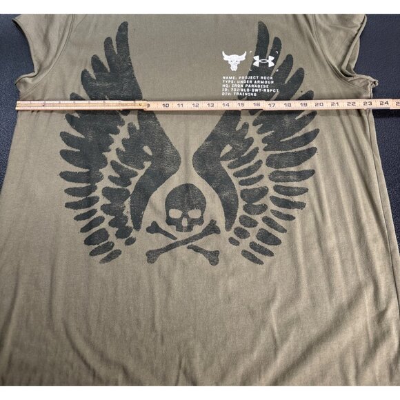 Under Armour Project Rock Eagle Graphic T-Shirt Loose Fit Men's XXL Olive - Picture 6 of 7